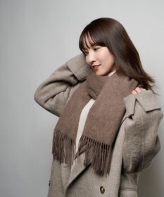 MOONBAT プラスムーンバット (+moonbat) カシミヤ100％無地ストール 洗える 190㎝×50㎝