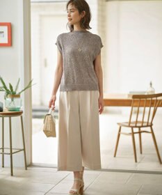 組曲 【美シルエット・ストレッチ・シワになりにくい】オシャクロス ガウチョパンツ