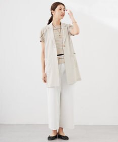 J.PRESS LADIES 【洗える・吸水速乾】麻シェルドライ セミワイド パンツ