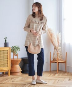 Tiaclasse アーガイルジャガードフリルチュニック