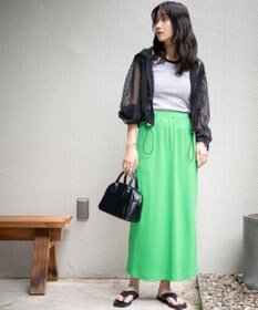 WEGO カラーリブイージーロングスカート