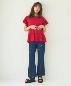 Feroux ランダムパールデニム パンツ