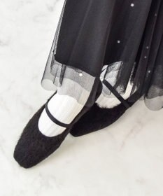 Bridget Birkin 【Bridget Birkin】エラスティックバンドもこもこスクエアバレエシューズ