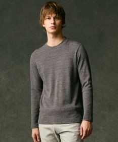 JOSEPH ABBOUD 【オリジナルオーガニックコットン使用/サスティナブル/伸縮/保形性】JOE COTTON ワッフル クルーネックＴシャツ ライトグレー系