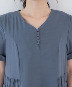 Tiaclasse 【洗える】サイドギャザーワンピース