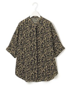 ICB 【新色追加・接触冷感・UVケア・速乾・洗える】BackSatinAmunzen 5分袖バンドカラーブラウス