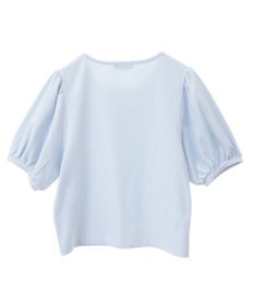 earth music&ecology ロゴプレート付きパフスリーブプルオーバー