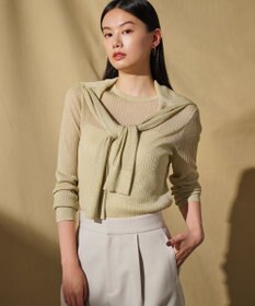 uncrave 【手洗い可】ラメ シアー クルーネック ニット（uncrave STANDARD）