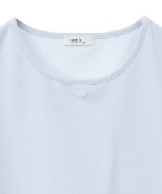 earth music&ecology ロゴプレート付きパフスリーブプルオーバー