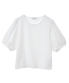 earth music&ecology ロゴプレート付きパフスリーブプルオーバー