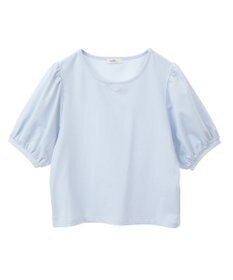 earth music&ecology ロゴプレート付きパフスリーブプルオーバー