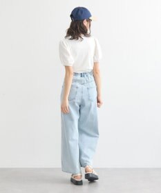 earth music&ecology ロゴプレート付きパフスリーブプルオーバー