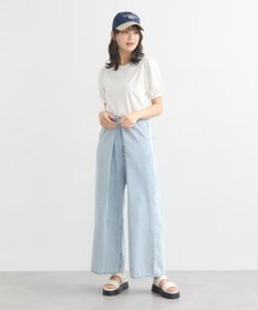 earth music&ecology ロゴプレート付きパフスリーブプルオーバー