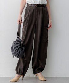 23区 L 【SLOW/一部店舗限定】ガーメントツイル ワイドタック パンツ