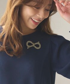 Feroux リボンビジュー ブローチ