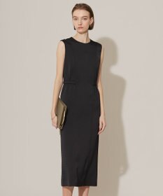 ICB 【洗える】 ストレッチハンマーサテン ノースリーブワンピース