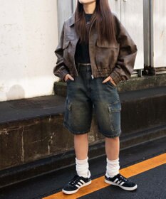 WEGO ヴィンテージウォッシュカーゴハーフパンツ