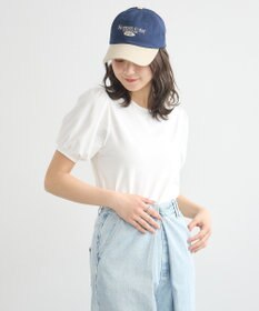 earth music&ecology ロゴプレート付きパフスリーブプルオーバー