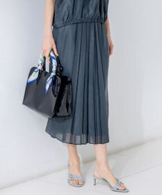 23区 L 【洗える】ソフトシアーフィルム タック スカート