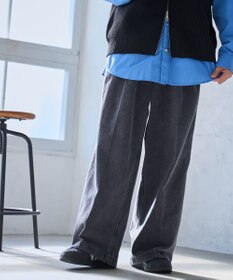 WEGO 【ウエストゴム】スーパーバギーデニムスラックス