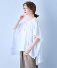 ANY ハイツイストコットンポンチョ風Tシャツ