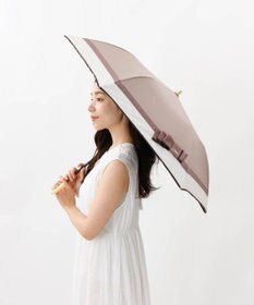 AURORA 【 Beaurance （ビューランス）】サマーシールド　リボン切り継ぎ加工晴雨兼用パラソル（折りたたみ）