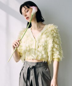 自由区 【カトリエムブーケ】Cardigan tout doux フリンジカーディガン
