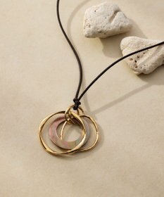 23区 リングシェル ネックレス ダークブラウン系