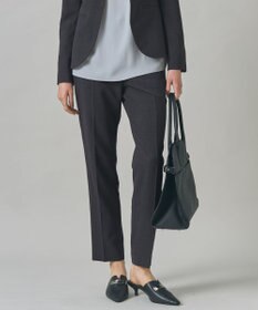 ICB 【UVカット・洗える】ウール2WAYストレッチ スティックパンツ チャコール