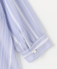 J.PRESS LADIES L 【洗える】SHEERストライプ ペプラム シャツ ブラウス