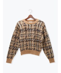 Te chichi チェックジャガードニットプルオーバー