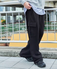 WEGO 【ウエストゴム/MLサイズ展開】ワイドカーゴスウェットパンツ