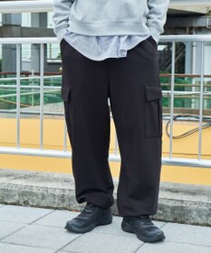 WEGO 【ウエストゴム/MLサイズ展開】ワイドカーゴスウェットパンツ