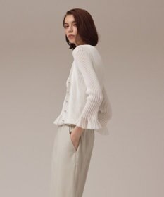 GRACE CONTINENTAL シアーフリルニットカーディガン