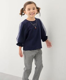 ANY KIDS チュール袖 七分Tシャツ