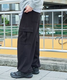 WEGO 【ウエストゴム/MLサイズ展開】ワイドカーゴスウェットパンツ