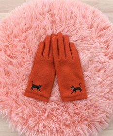 ORuKuBET おさんぽねこ刺繍ジャージグローブ(KIDS)【タッチパネル対応】