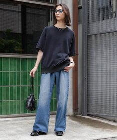 WEGO 【ユニセックス着用ITEM/SMLサイズ展開】デニムルーズフレアパンツ