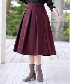 Tiaclasse 【新色追加・洗える】ウール調タックフレアスカート