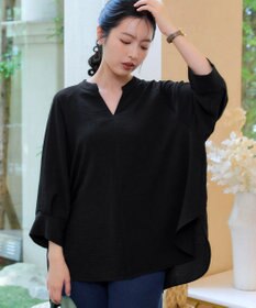 Tiaclasse 麻ライクVネックブラウス