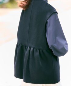 #Newans バックペプラムダブルフェイスジレ