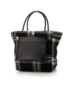 UNBILLION VERYコラボ カシュカシュ cachecache / ウールリバーシブルチェックトートバッグ
