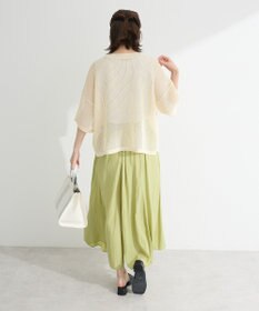 Green Parks テープロゴ透かしニットプルオーバー