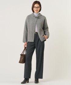 J.PRESS LADIES L T/W ミルドチェック＆千鳥 セミ ワイド パンツ