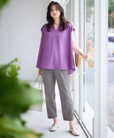 ANY 【洗濯機可/接触冷感/UVケア】イージーケアライトストレッチテーパードパンツ