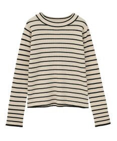 Green Parks ラメライン入りリブニットプルオーバー