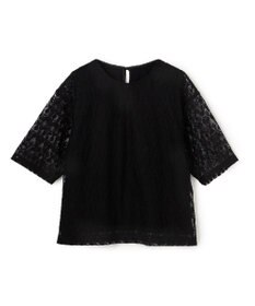 UNFILO シアー エンブロイダリー Tシャツ ブラック