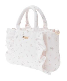 Maison de FLEUR ピンクマニアフラワープリントフリル2Wayトート