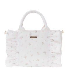 Maison de FLEUR ピンクマニアフラワープリントフリル2Wayトート