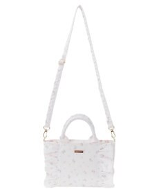 Maison de FLEUR ピンクマニアフラワープリントフリル2Wayトート